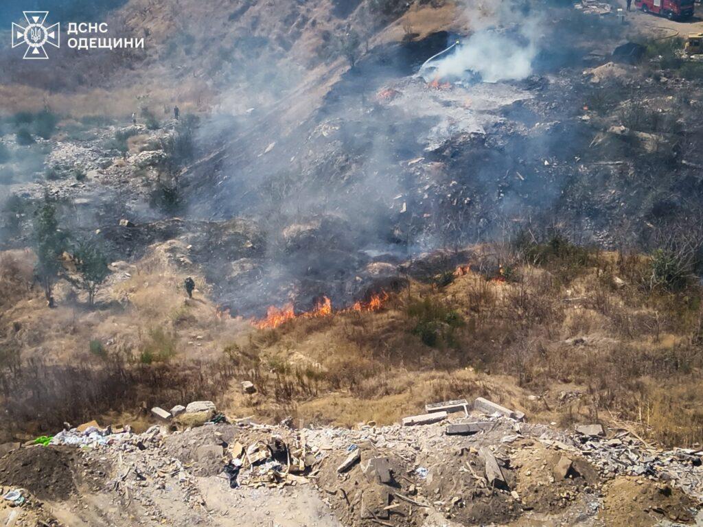 Вогонь охопив сміття та суху рослинність: в Одесі гасили масштабну пожежу