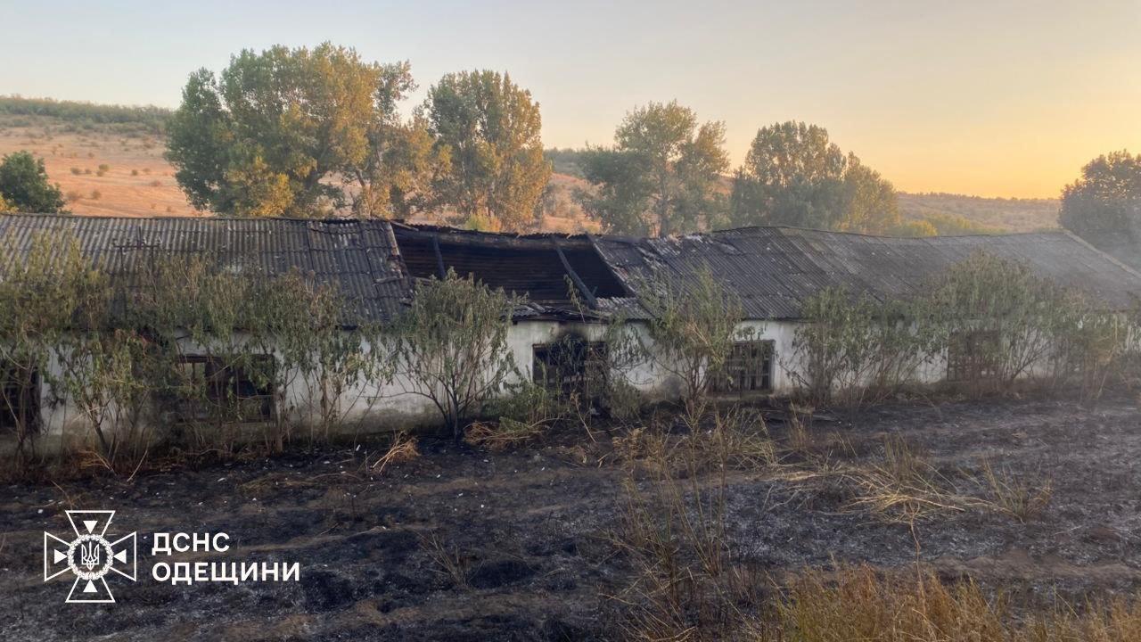 На Одещині вогонь охопив гектари стерні та пошкодив господарські будівлі (фото)