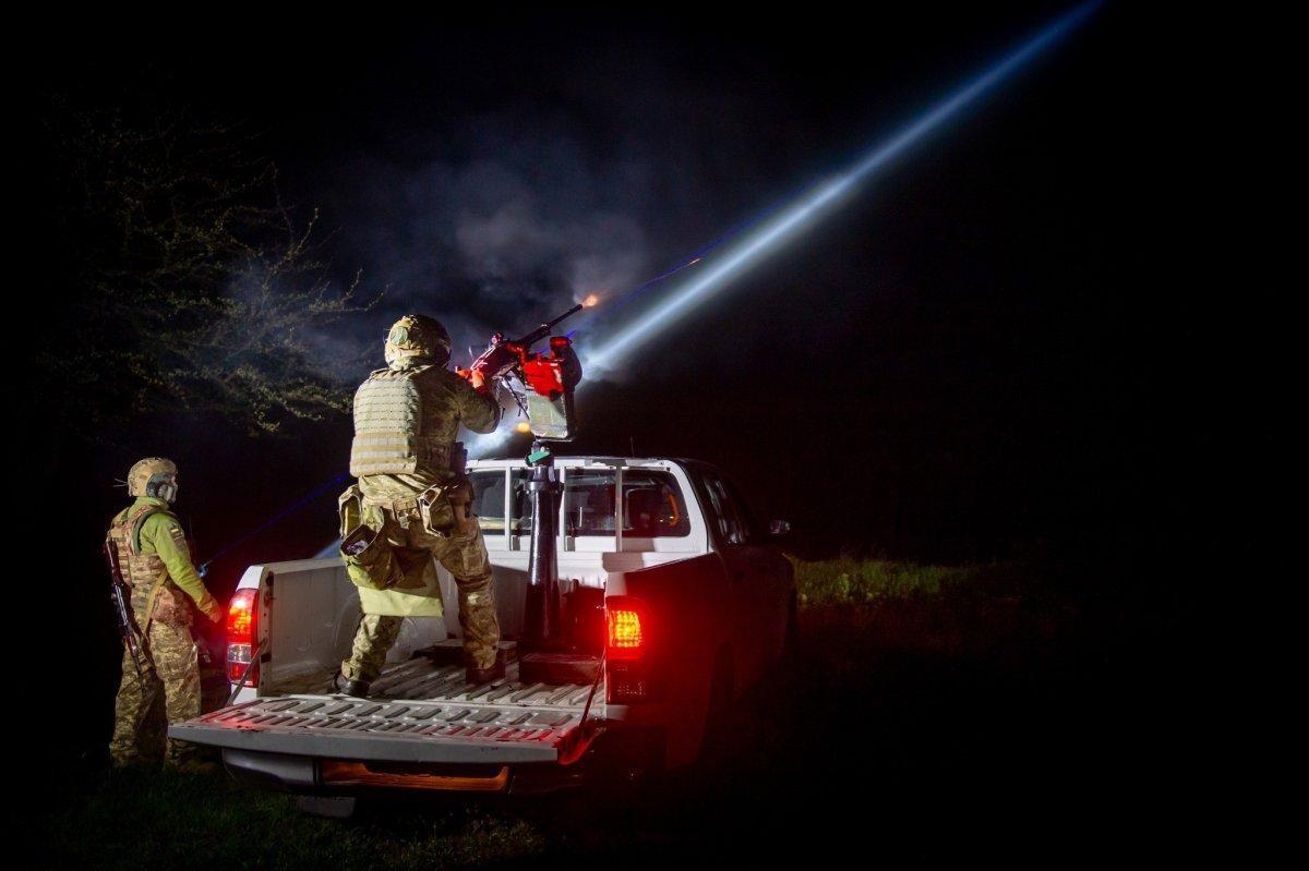 Одесские пограничники показали, как сбили четыре «шахеда»