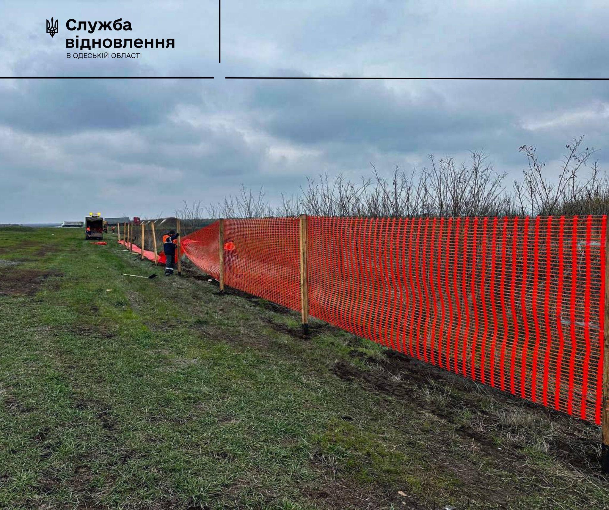 На Одещині влаштовують систему захисту доріг від снігових заметів (фото)