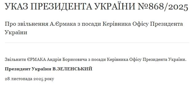 Єрмак написав заяву про відставку, – Зеленський