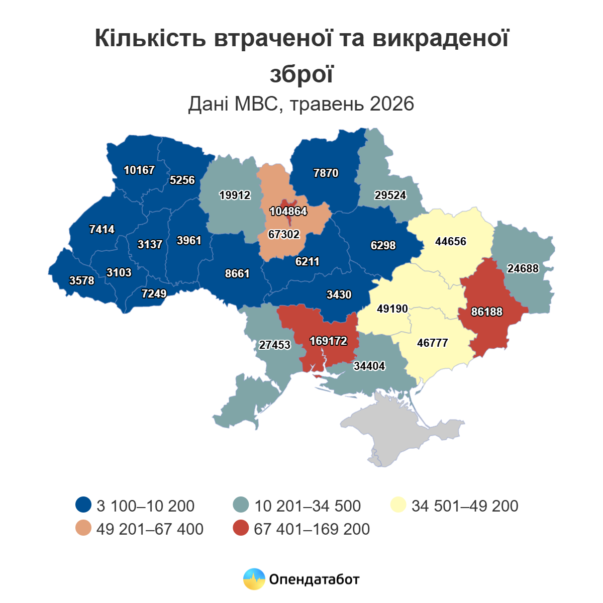 На Одещині у розшуку перебувають понад 27 тисяч одиниць зброї