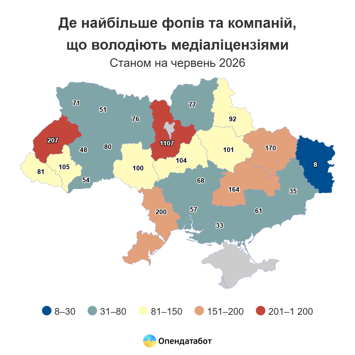 Одещина увійшла до трійки регіонів за кількістю власників медіа Одещина увійшла до трійки регіонів за кількістю власників медіа
