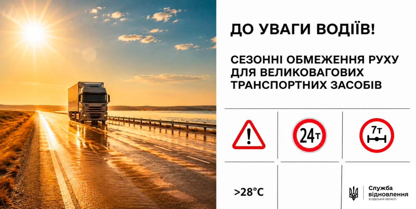 Через аномальну спеку в Одеській області обмежують рух вантажівок Через аномальну спеку в Одеській області обмежують рух вантажівок